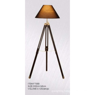 Contemporary Wood Tripod Floor Lamp